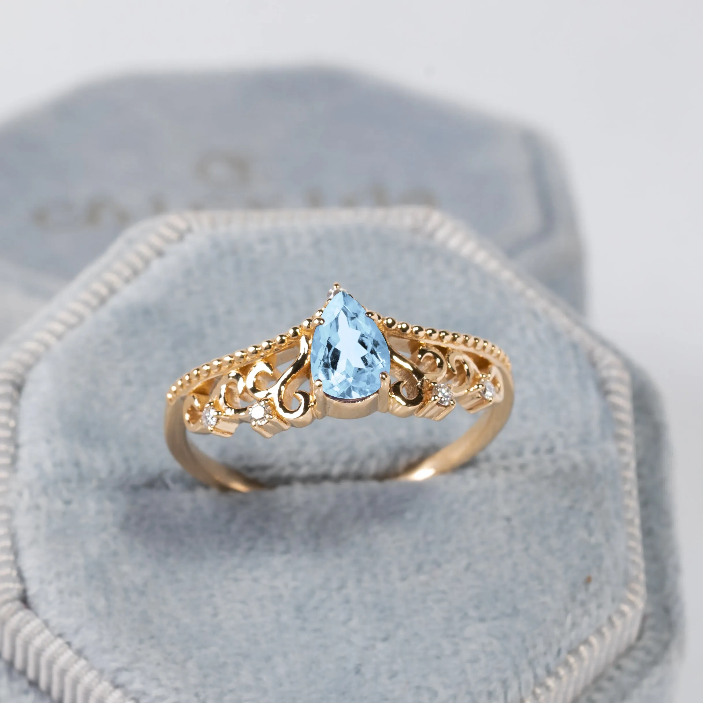 Diadem Pear Ring