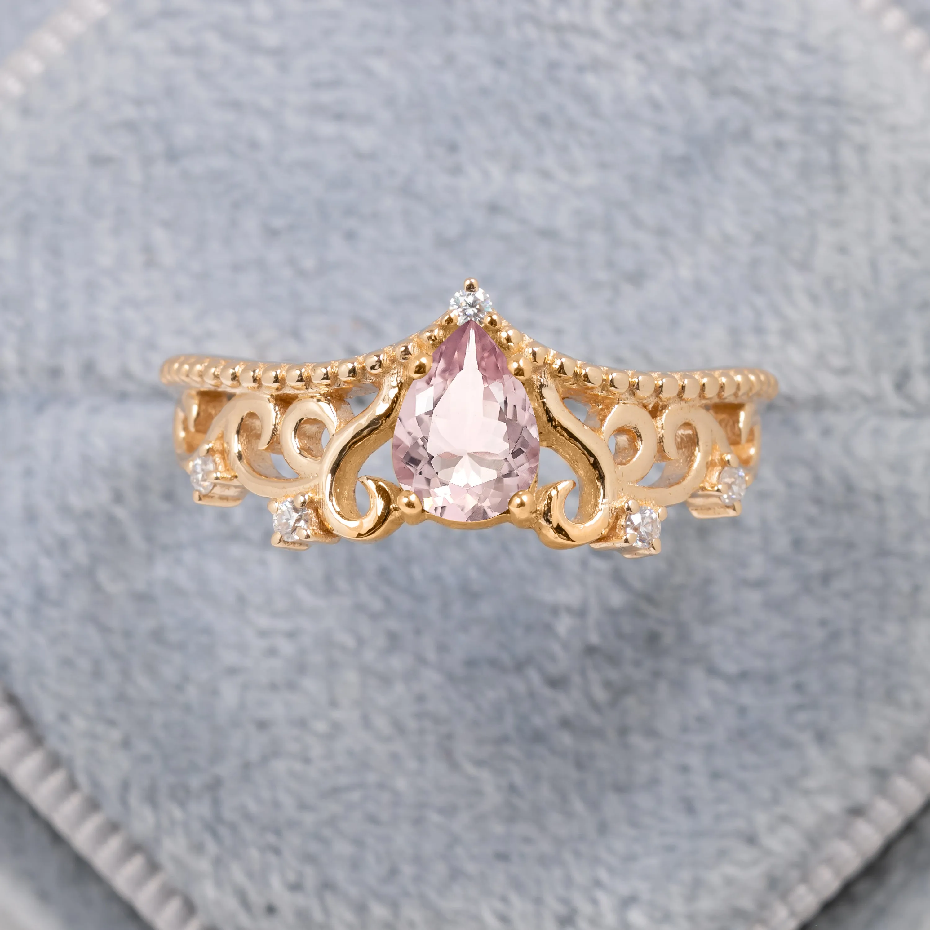 Diadem Pear Ring