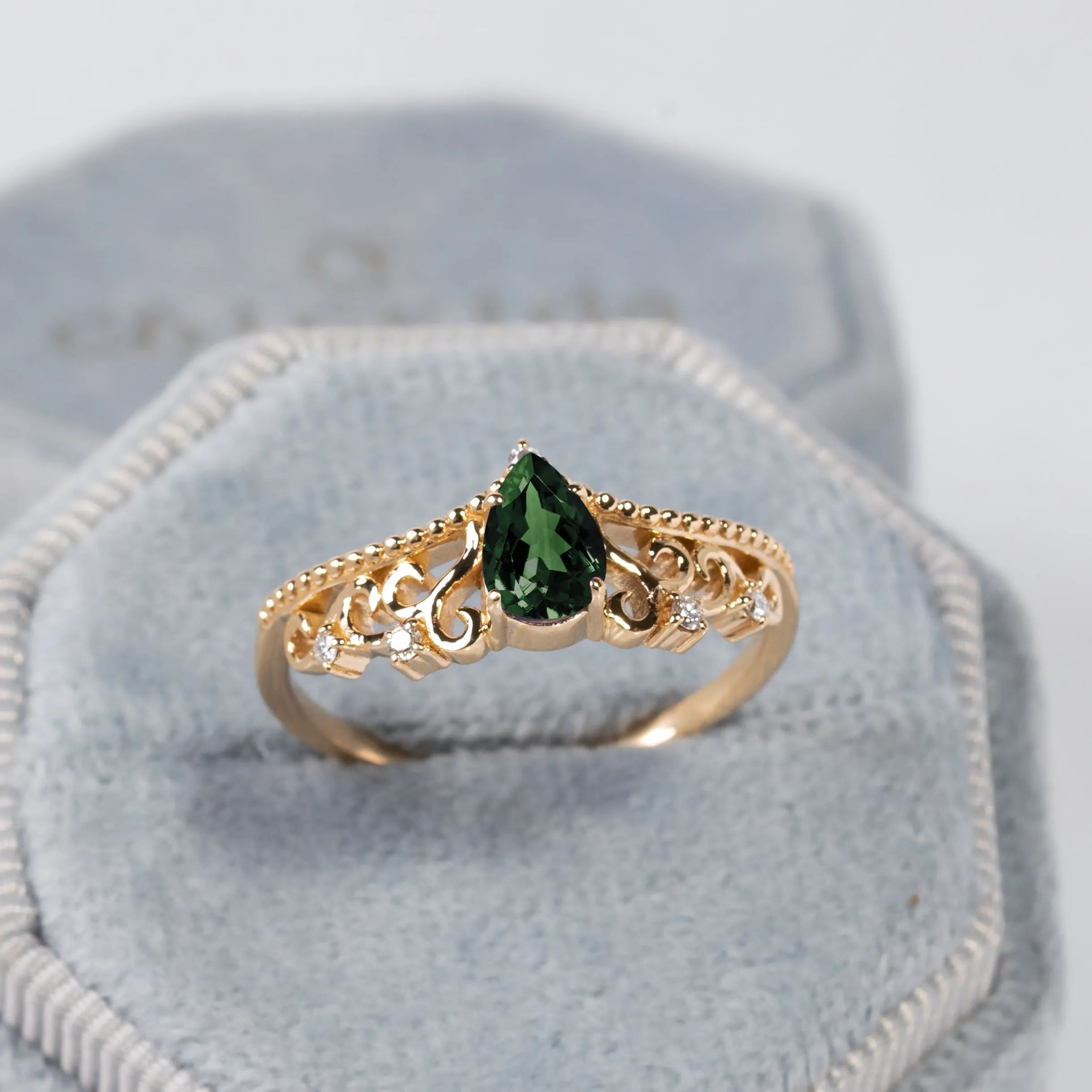Diadem Pear Ring