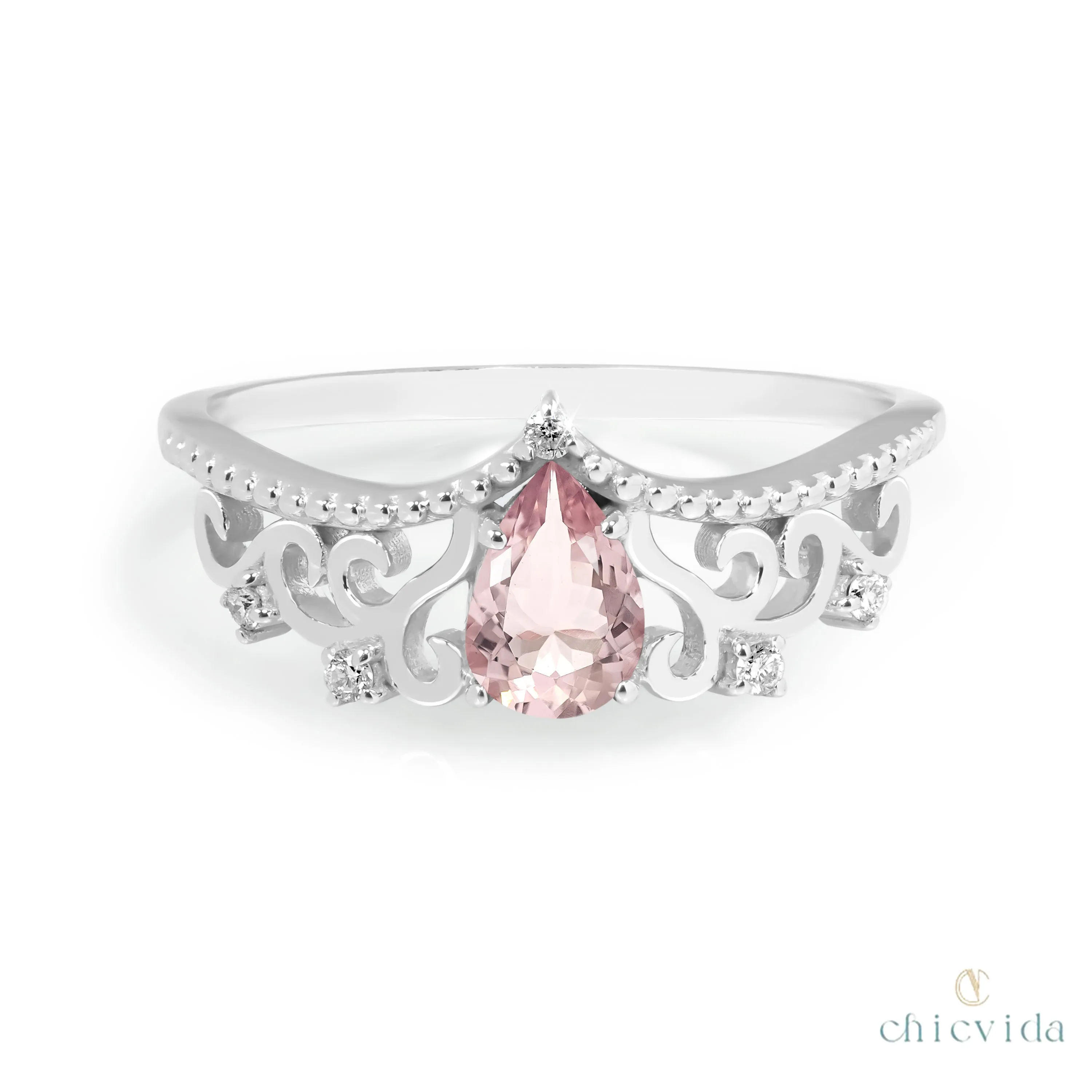 Diadem Pear Ring