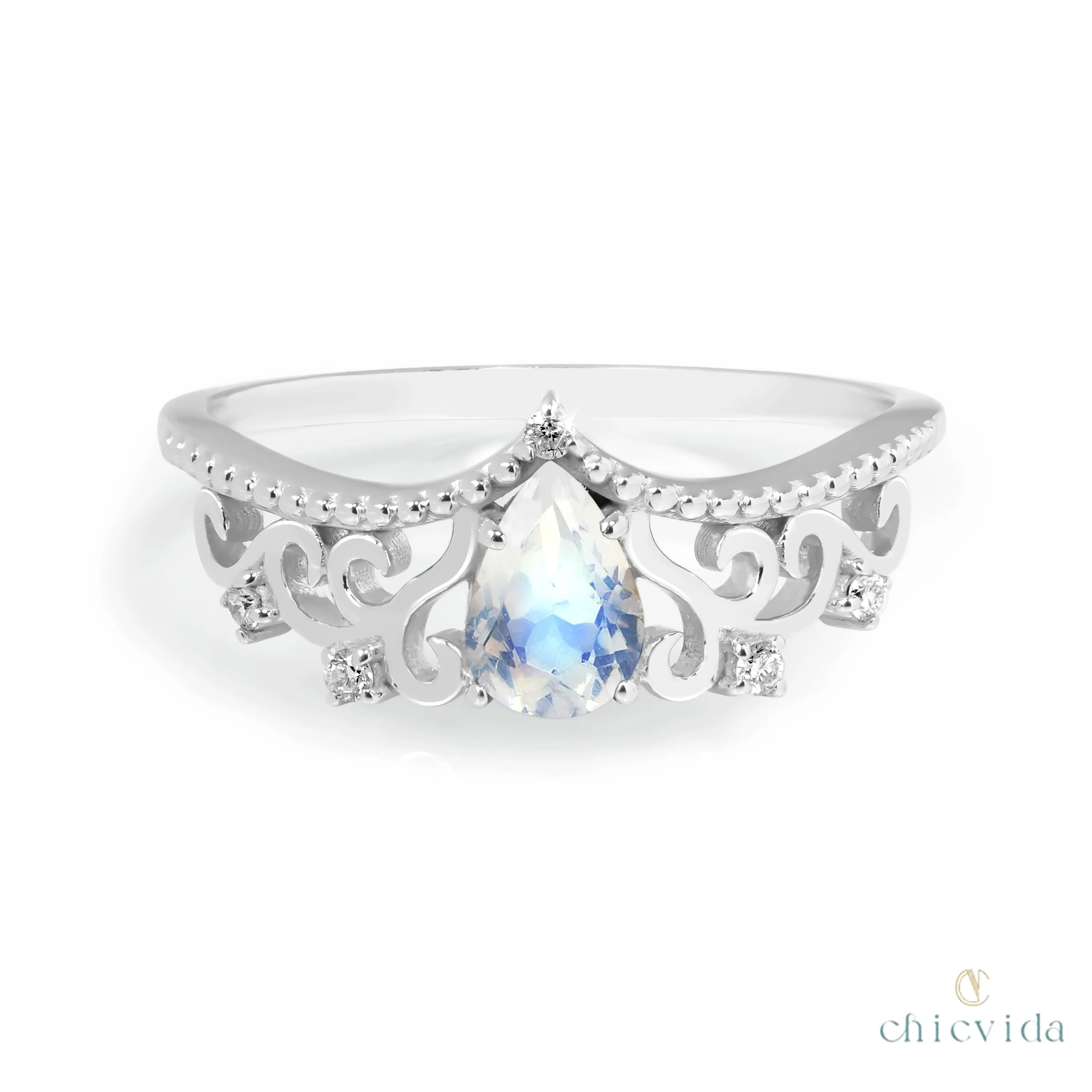 Diadem Pear Ring