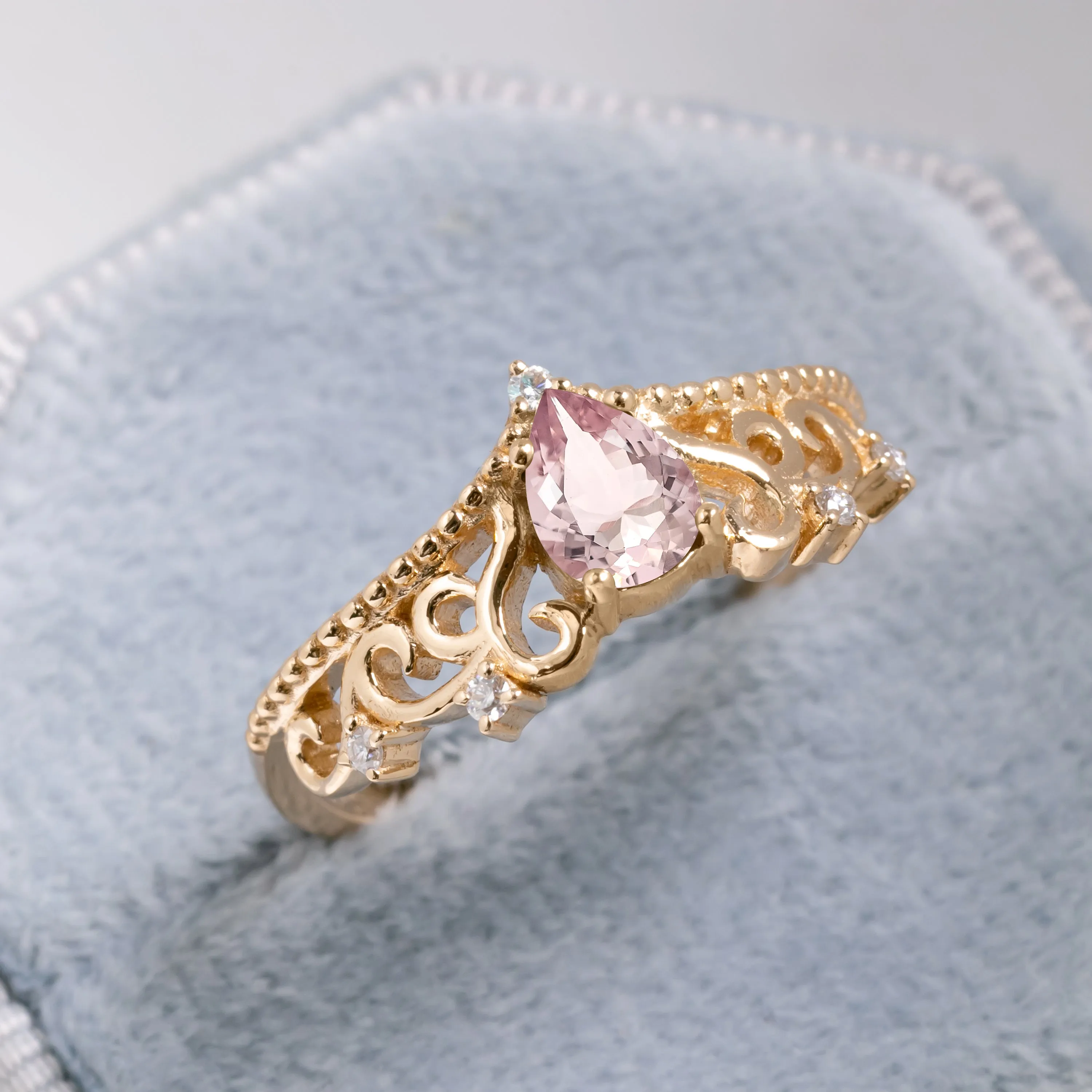 Diadem Pear Ring