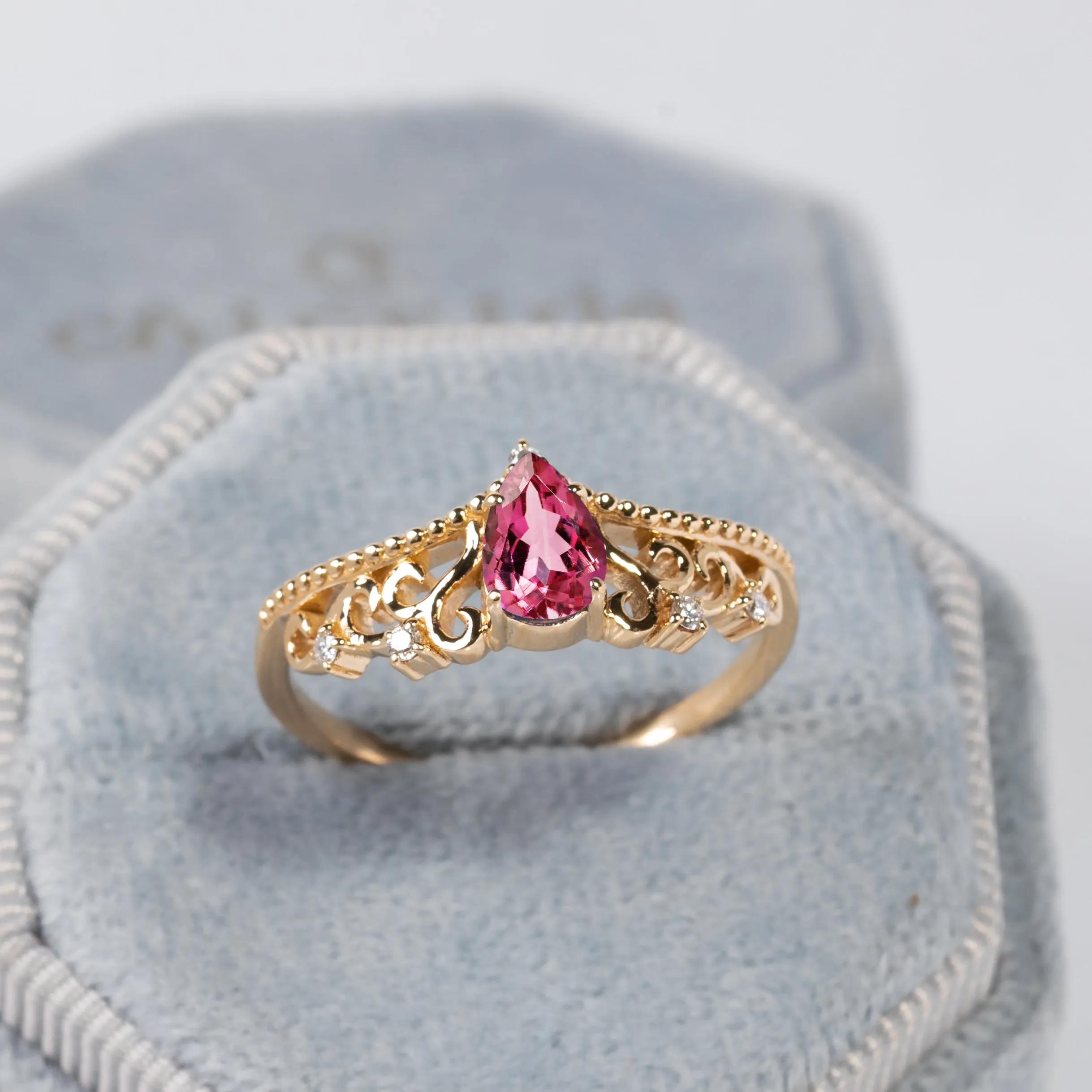 Diadem Pear Ring