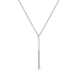 Diamond and Polished Vertical Bar Necklace