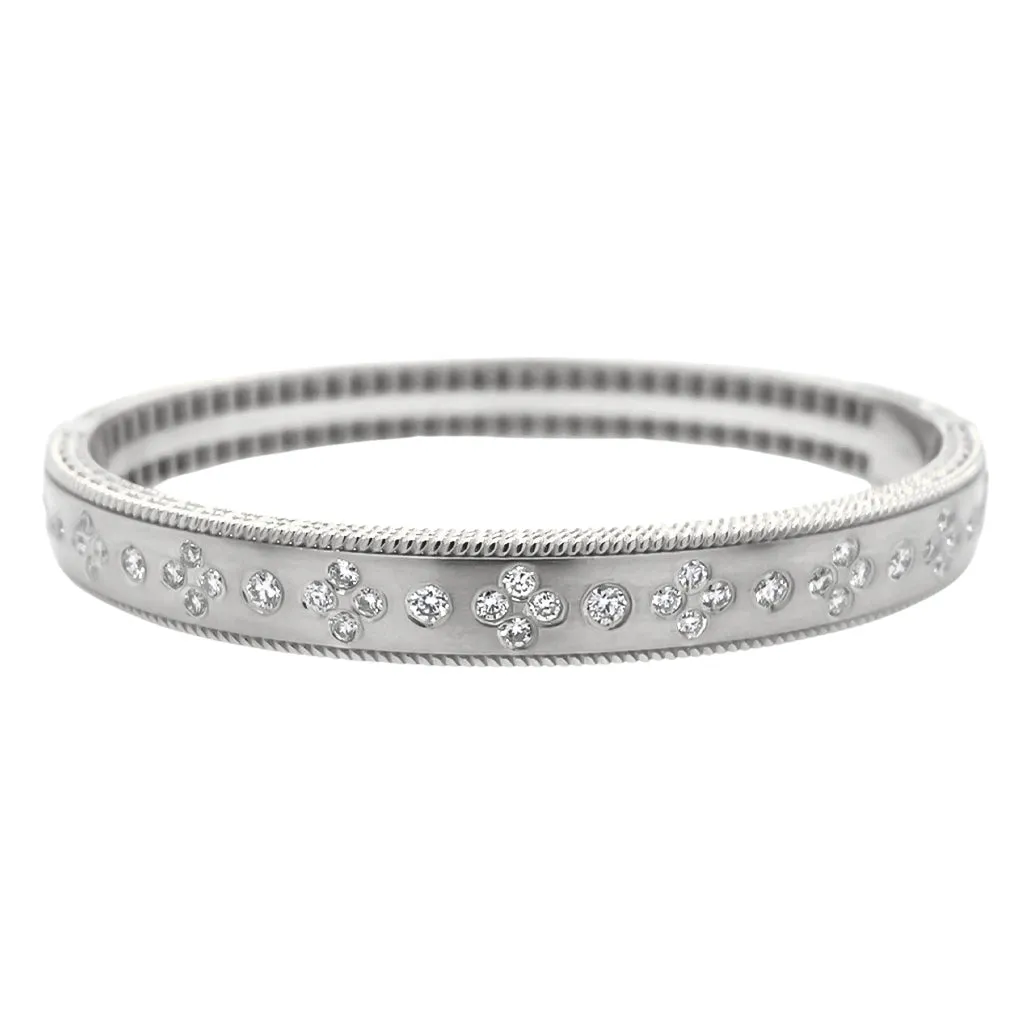 Diamond Cluster Bangle Bracelet