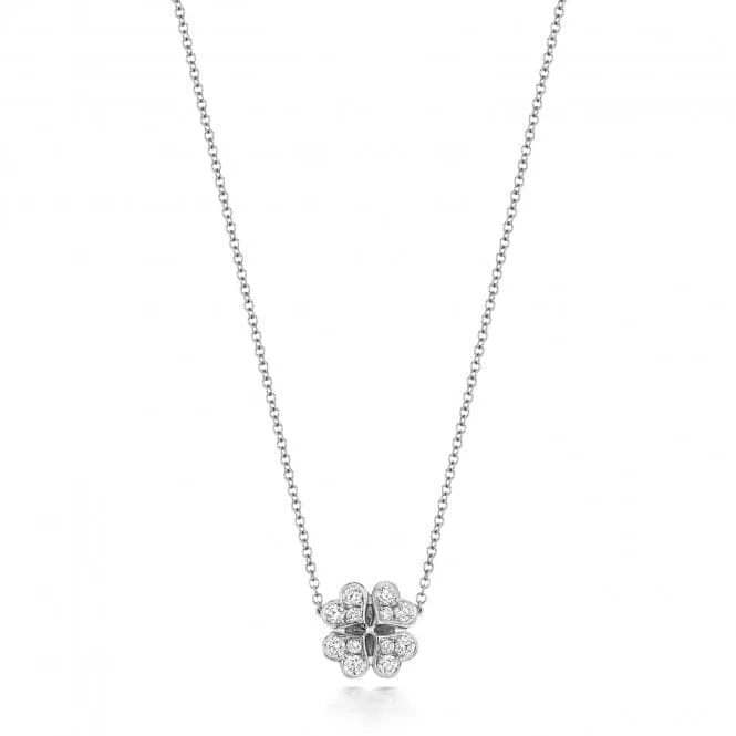 Diamond Jewellery 18ct White Gold Diamond Clover Necklace NDQ118W