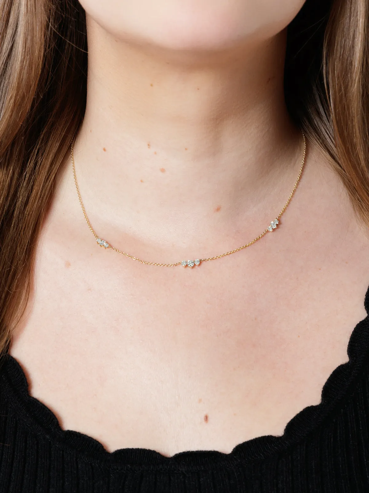 Diamond Stardust Yellow Gold Necklace