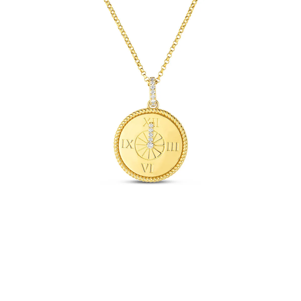 Disney Cinderella Clock Necklace with Diamond Accent