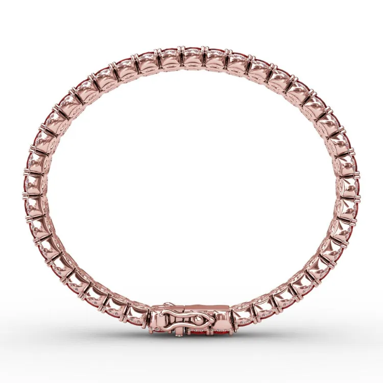 Double Oval Ruby and Diamond Bracelet