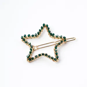 Emerald Star Hair Clip