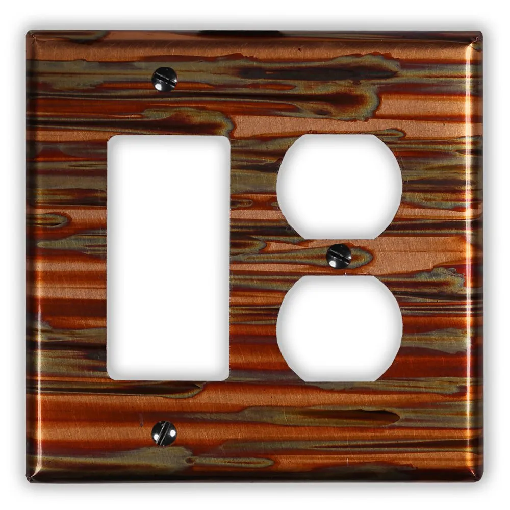 Enchantment Horizontal Copper - 1 Rocker / 1 Duplex Wallplate