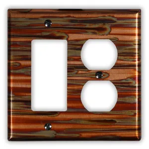 Enchantment Horizontal Copper - 1 Rocker / 1 Duplex Wallplate
