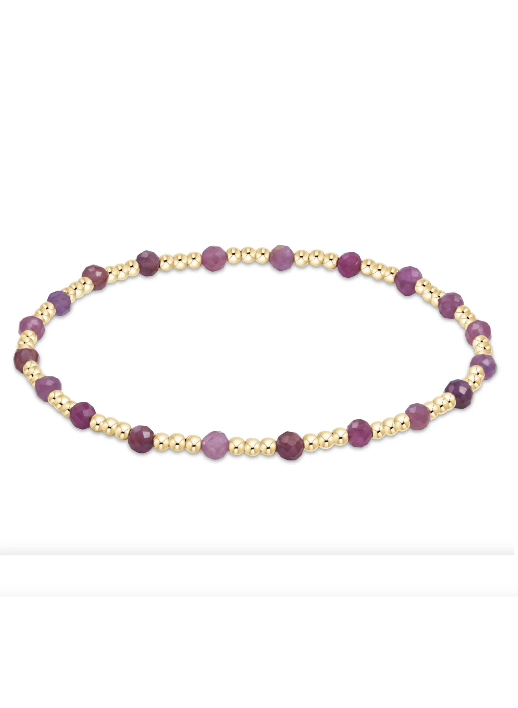 Enewton - Gemstone Gold Sincerity Pattern 3mm Bead Bracelet - Ruby