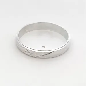 Flint Carved 925 Sterling silver Wedding Band Ring