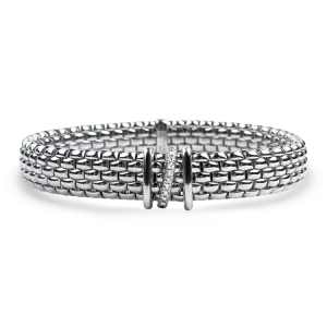 Fope Panorama Flex'it 18k White Gold Bracelet with Diamonds