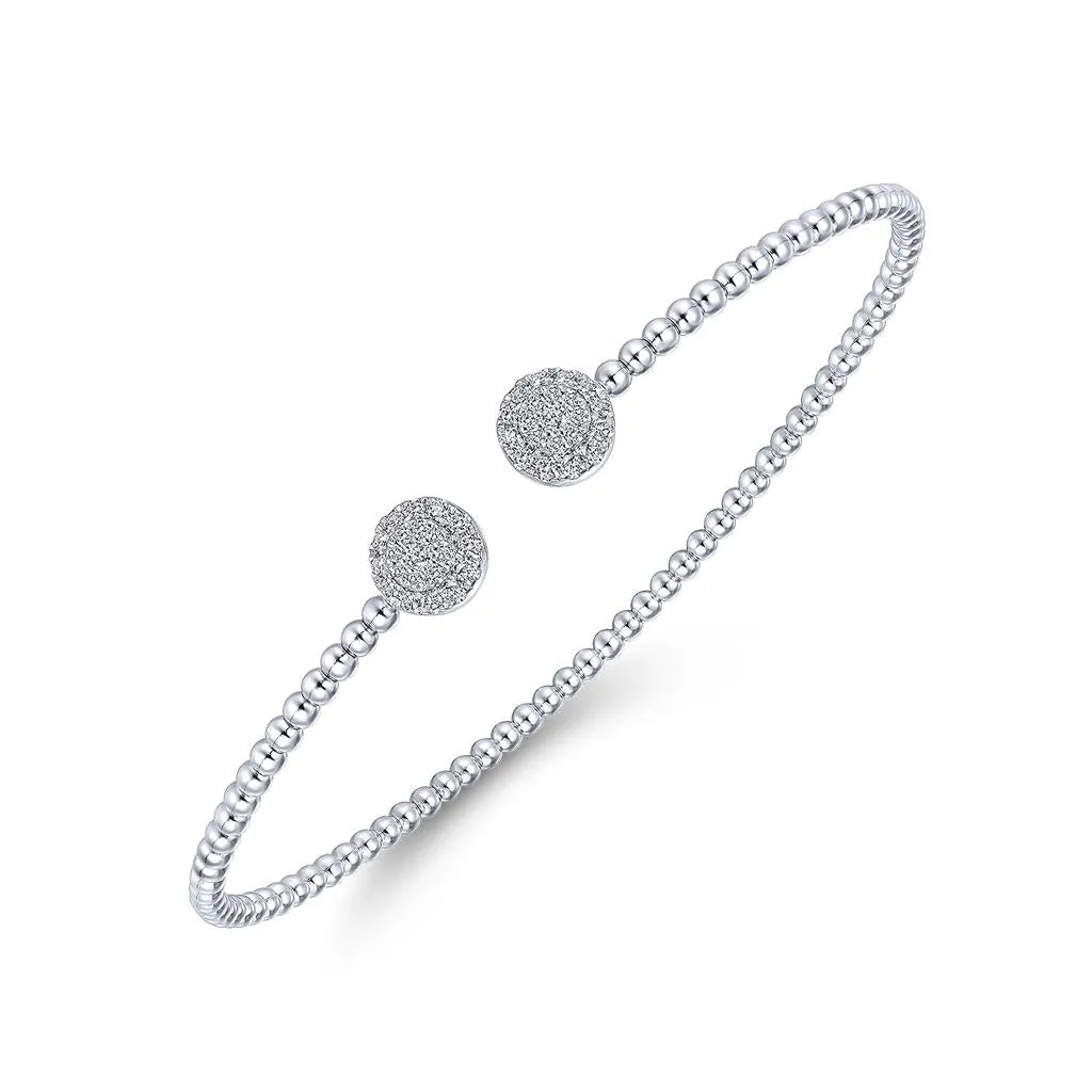 Gabriel & Co. 14k White Gold Bujukan Split Cuff Bangle - .30cttw
