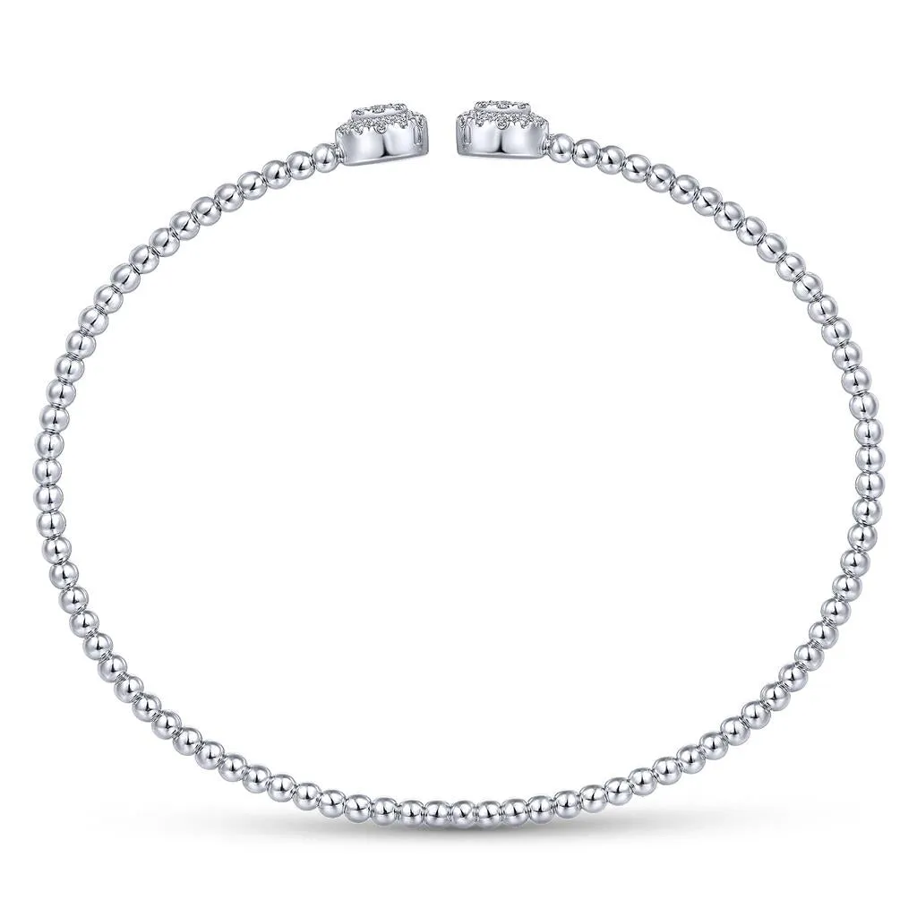 Gabriel & Co. 14k White Gold Bujukan Split Cuff Bangle - .30cttw