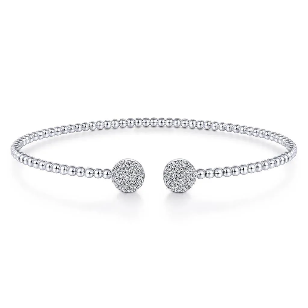Gabriel & Co. 14k White Gold Bujukan Split Cuff Bangle - .30cttw