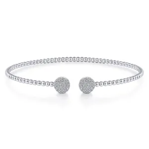 Gabriel & Co. 14k White Gold Bujukan Split Cuff Bangle - .30cttw