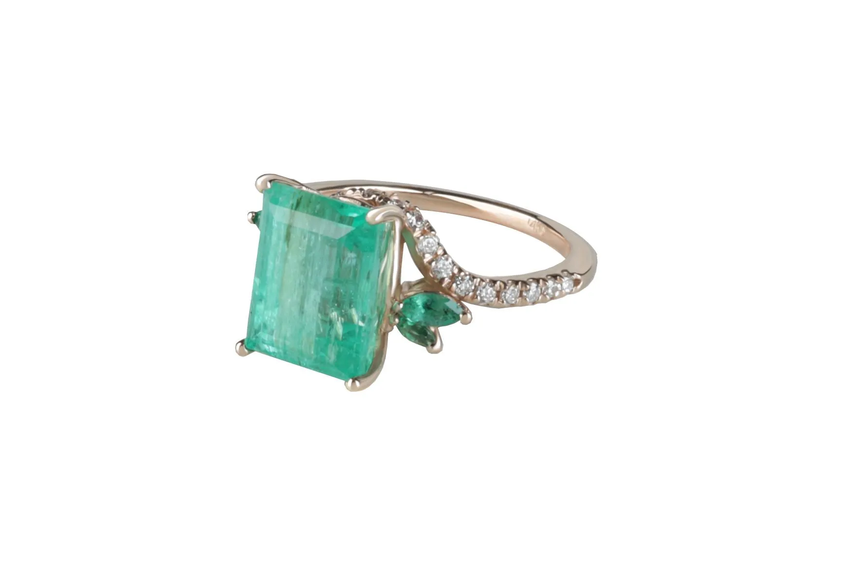GIA Certified 4.75 ct Emerald and Diamond Ring
