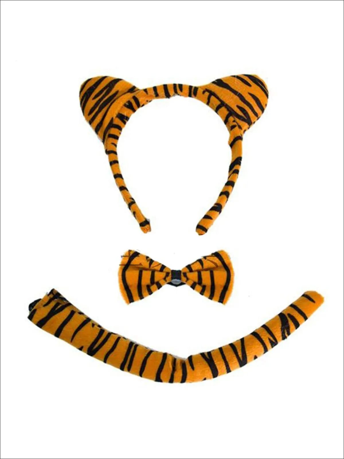 Girls Animal Print Headband with Matching Tail & Bow Tie