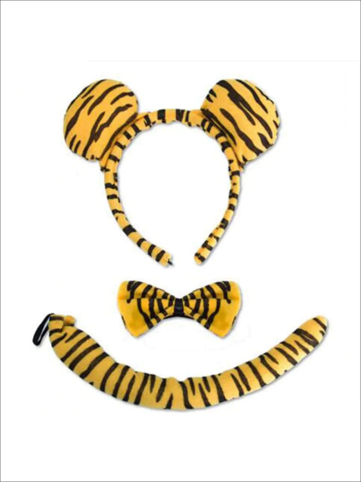 Girls Animal Print Headband with Matching Tail & Bow Tie