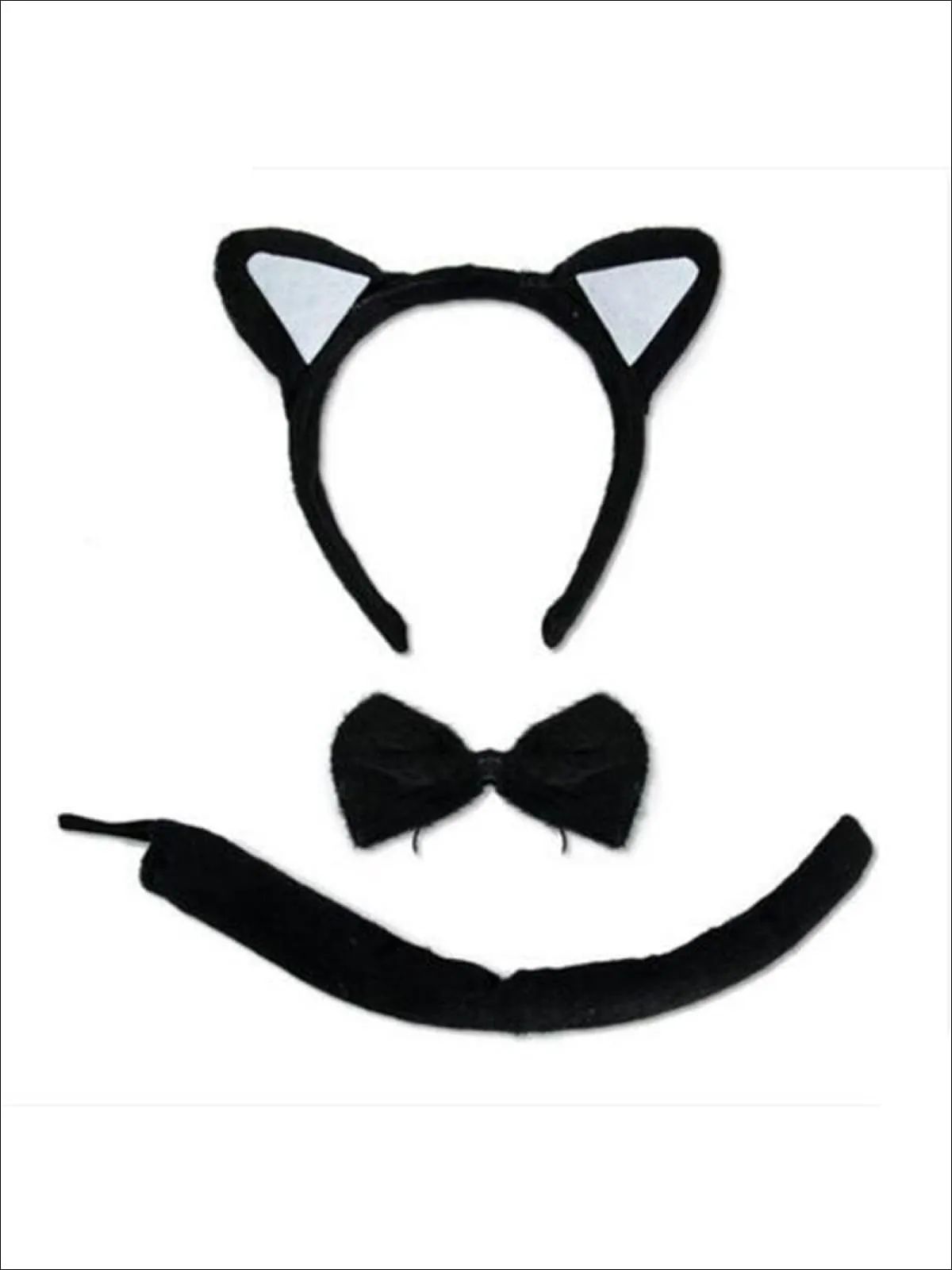 Girls Animal Print Headband with Matching Tail & Bow Tie