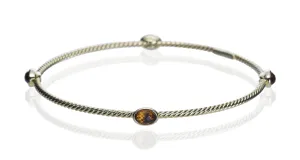 Gold Citrine Gem Bangle Bracelet
