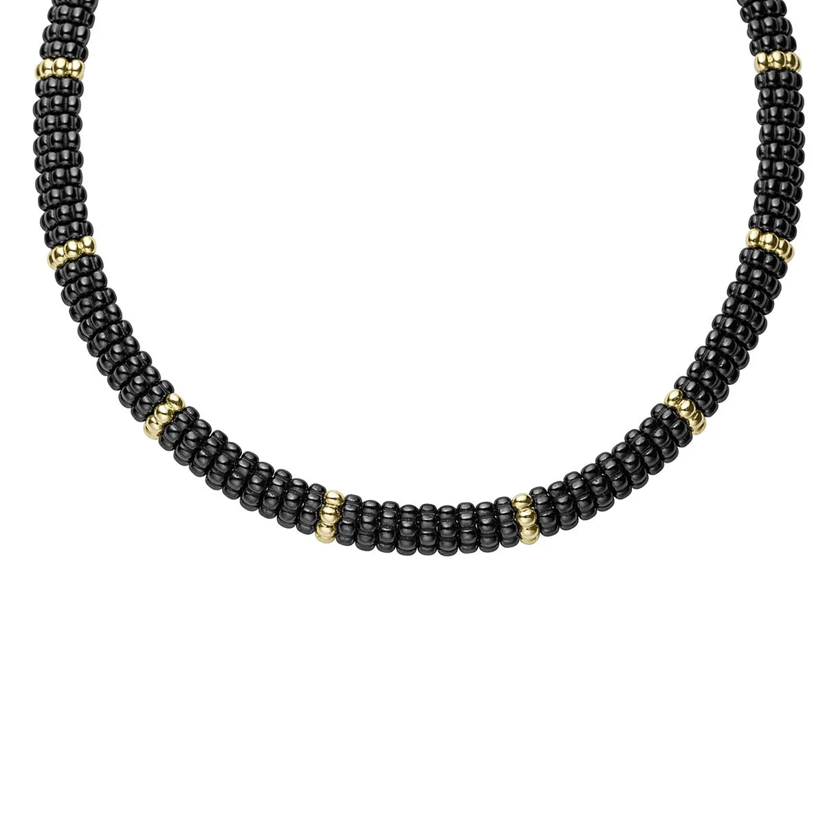 Gold Single Station Ceramic Beaded Necklace