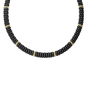 Gold Single Station Ceramic Beaded Necklace