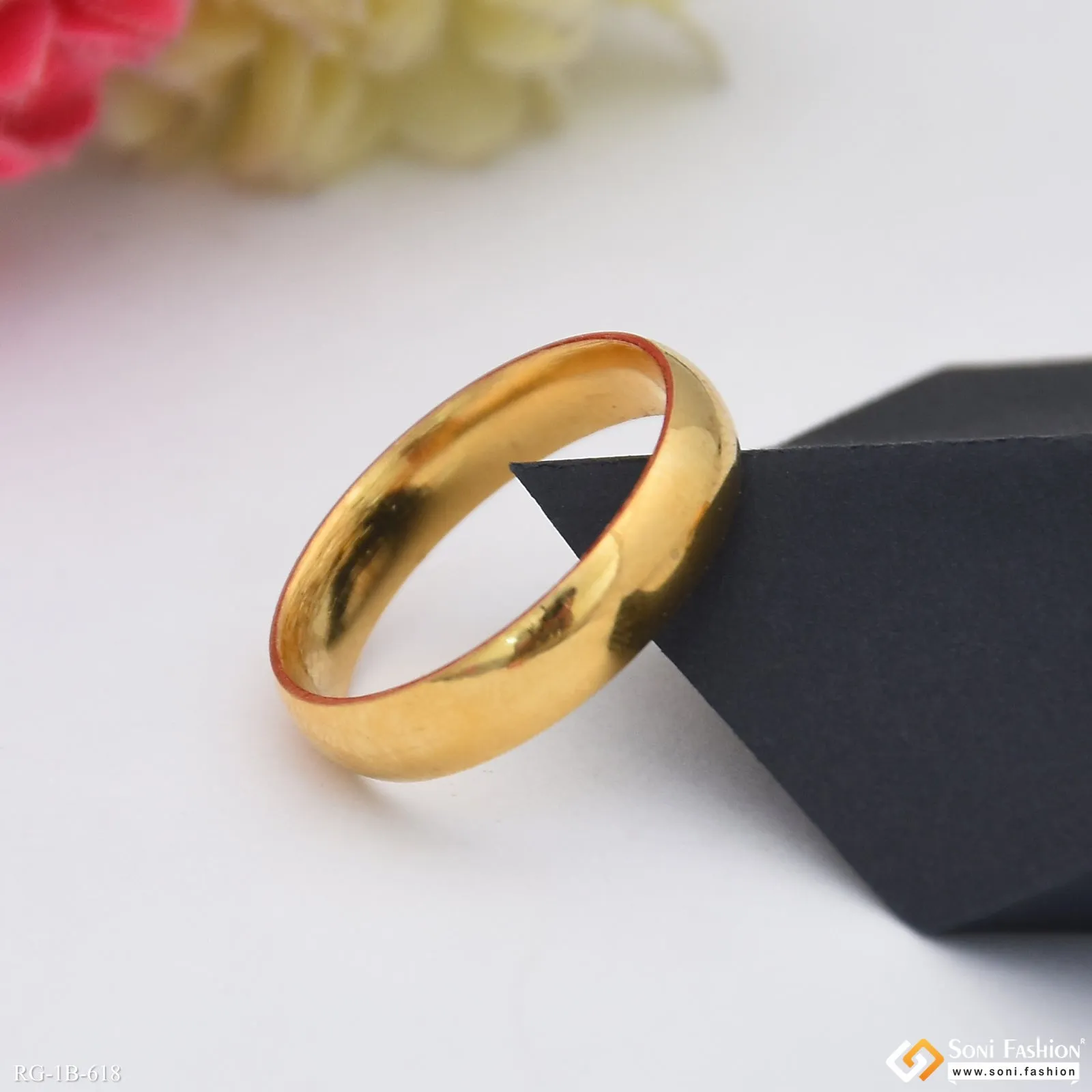 Golden Color Stainless Steel Ring For Men - Style B618