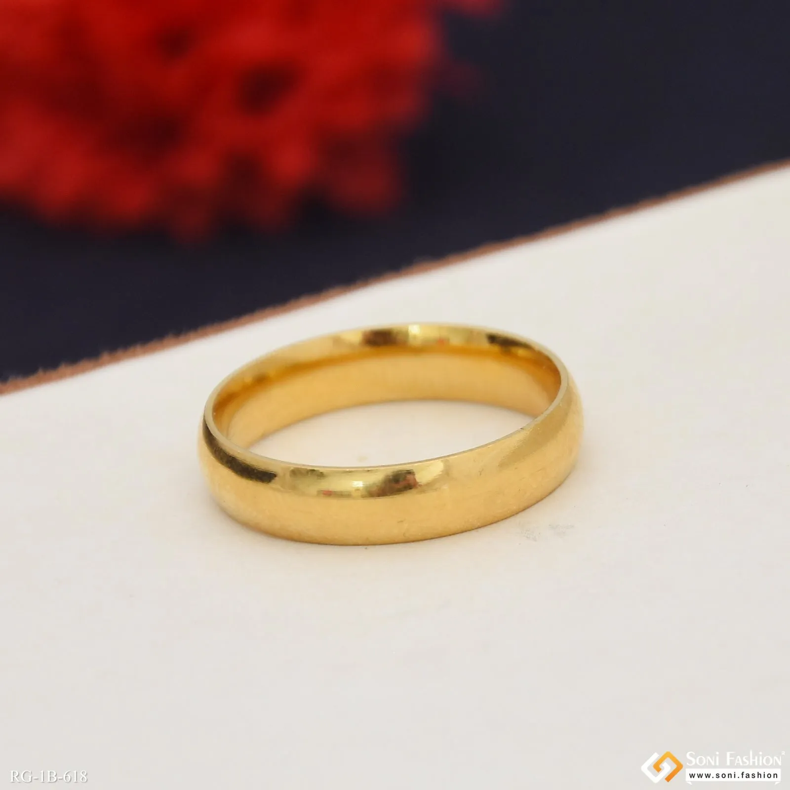 Golden Color Stainless Steel Ring For Men - Style B618