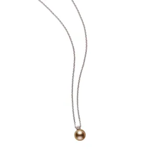 Golden South Sea Pearl and Diamond Pendant Necklace