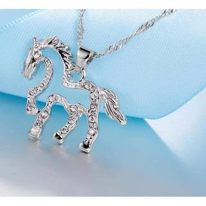Gorgeous Silver Necklace and CZ Crystal Earrings
