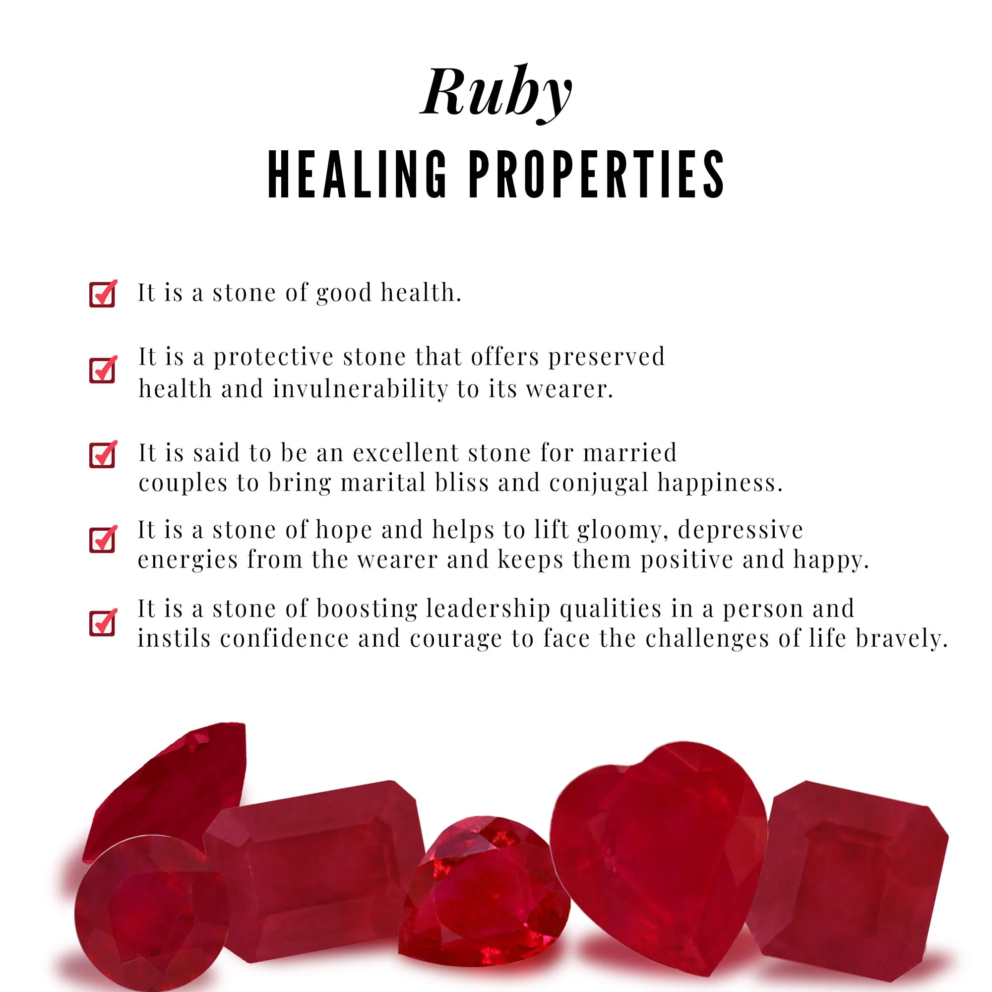 Heart Shape Ruby Half Eternity Ring with Diamond