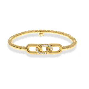 Hulchi Belluni 18K Yellow Gold Tresore Diamond Link Bracelet