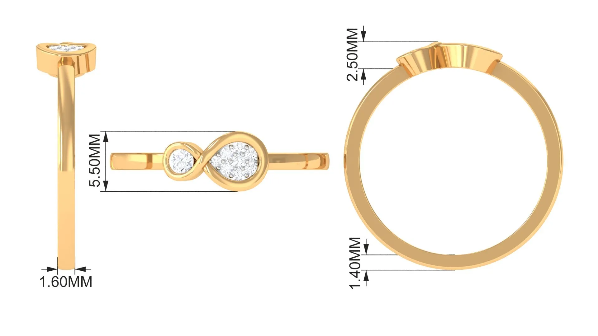 Illusion Set Diamond Promise Ring in Infinity Style