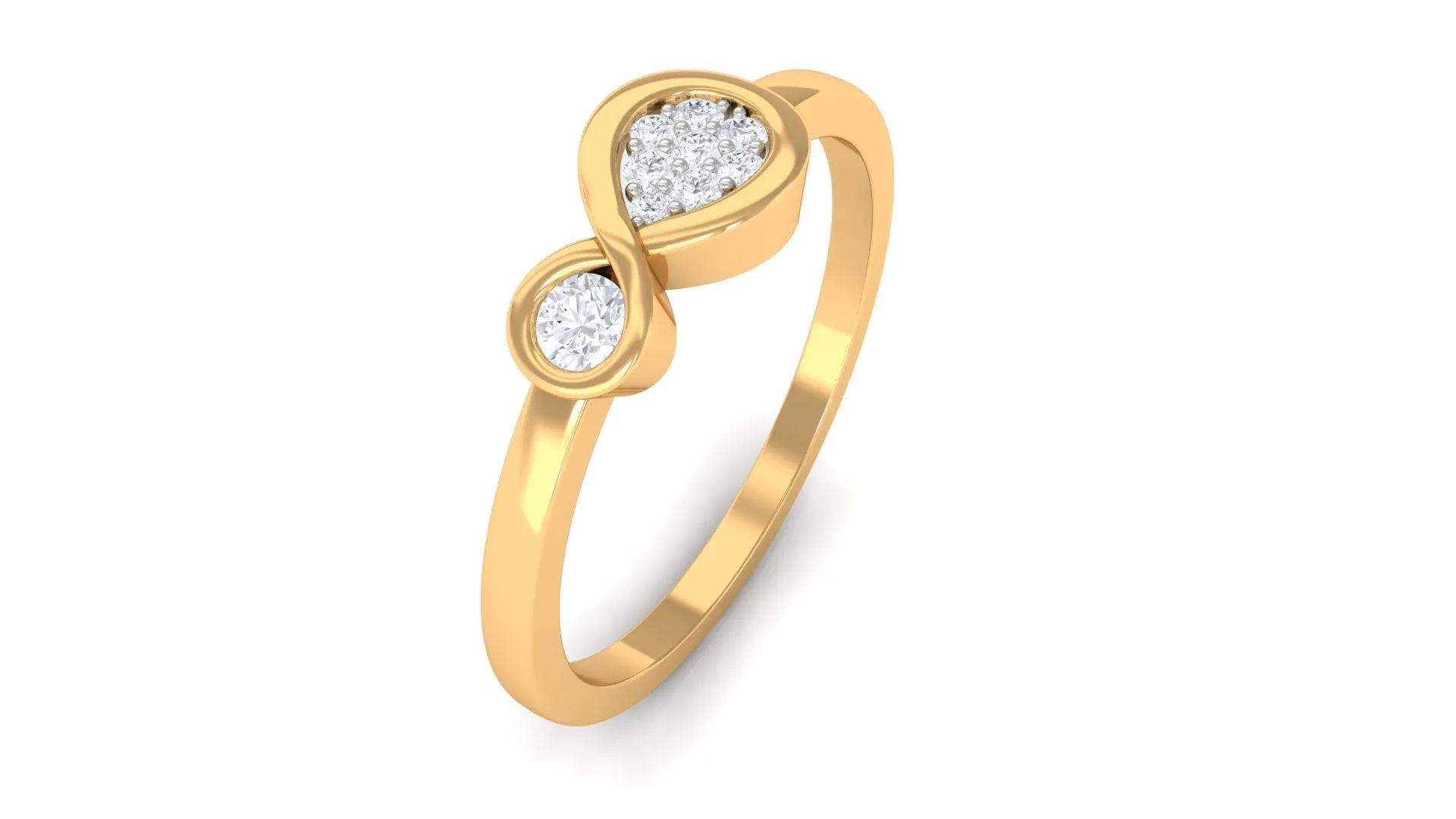 Illusion Set Diamond Promise Ring in Infinity Style