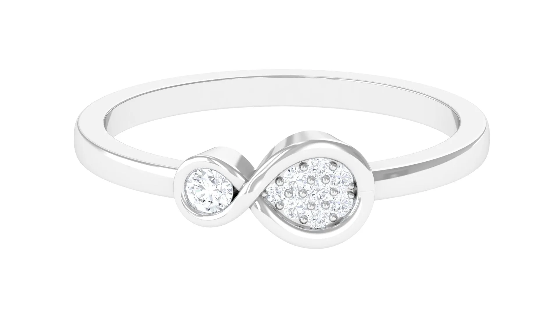 Illusion Set Diamond Promise Ring in Infinity Style