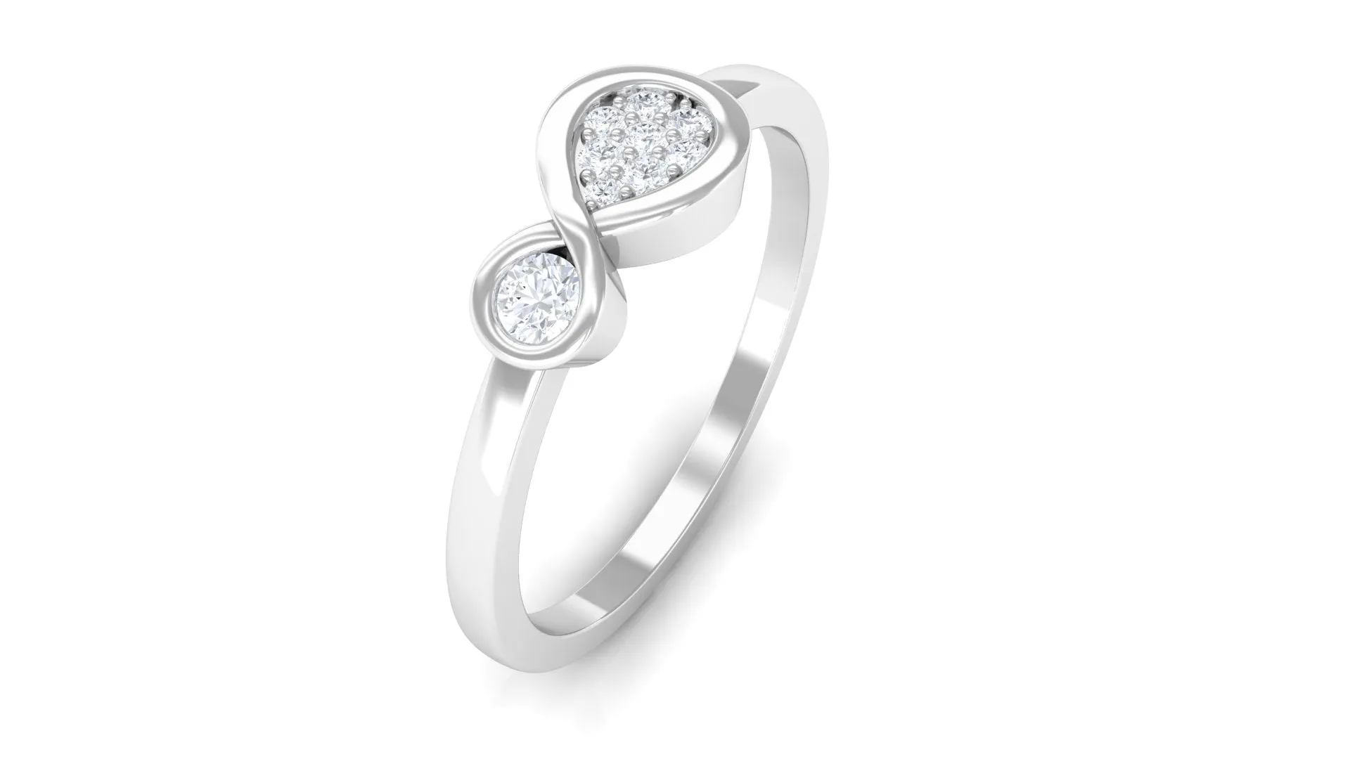 Illusion Set Diamond Promise Ring in Infinity Style