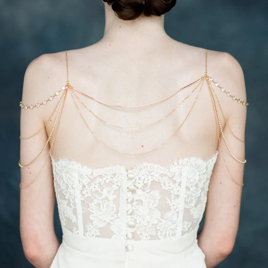 INDIGO Crystal Bridal Shoulder Necklace
