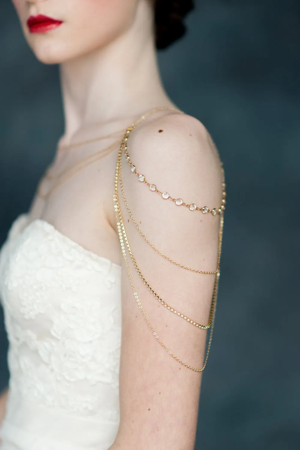 INDIGO Crystal Bridal Shoulder Necklace