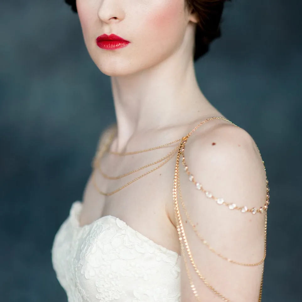 INDIGO Crystal Bridal Shoulder Necklace