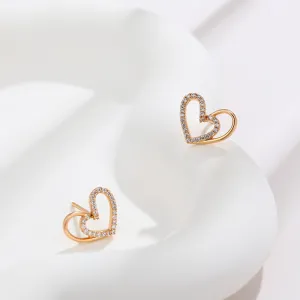Jewelry simple hollow heart-shaped earrings sweet temperament earrings jewelry love earrings for women
