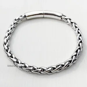Knotted Chunky Silver Bracelet