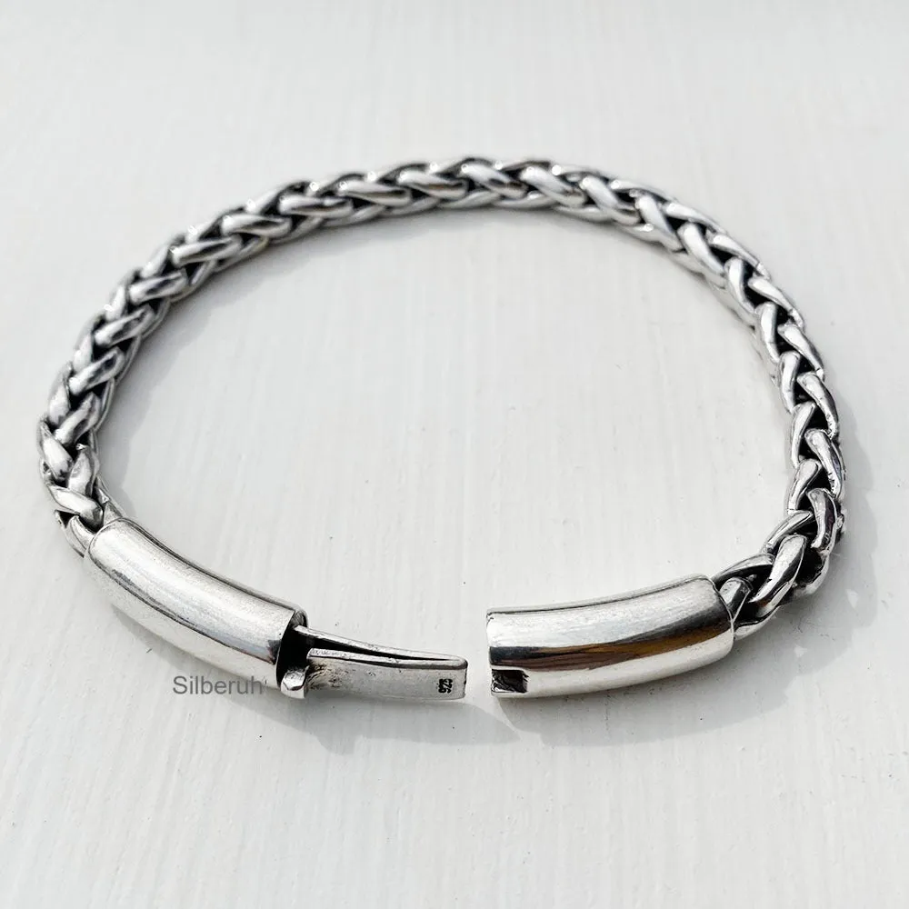 Knotted Chunky Silver Bracelet