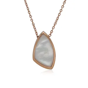 Kosmos Perlmutt Angular Halskette in Rose Vergoldetem Sterling Silber