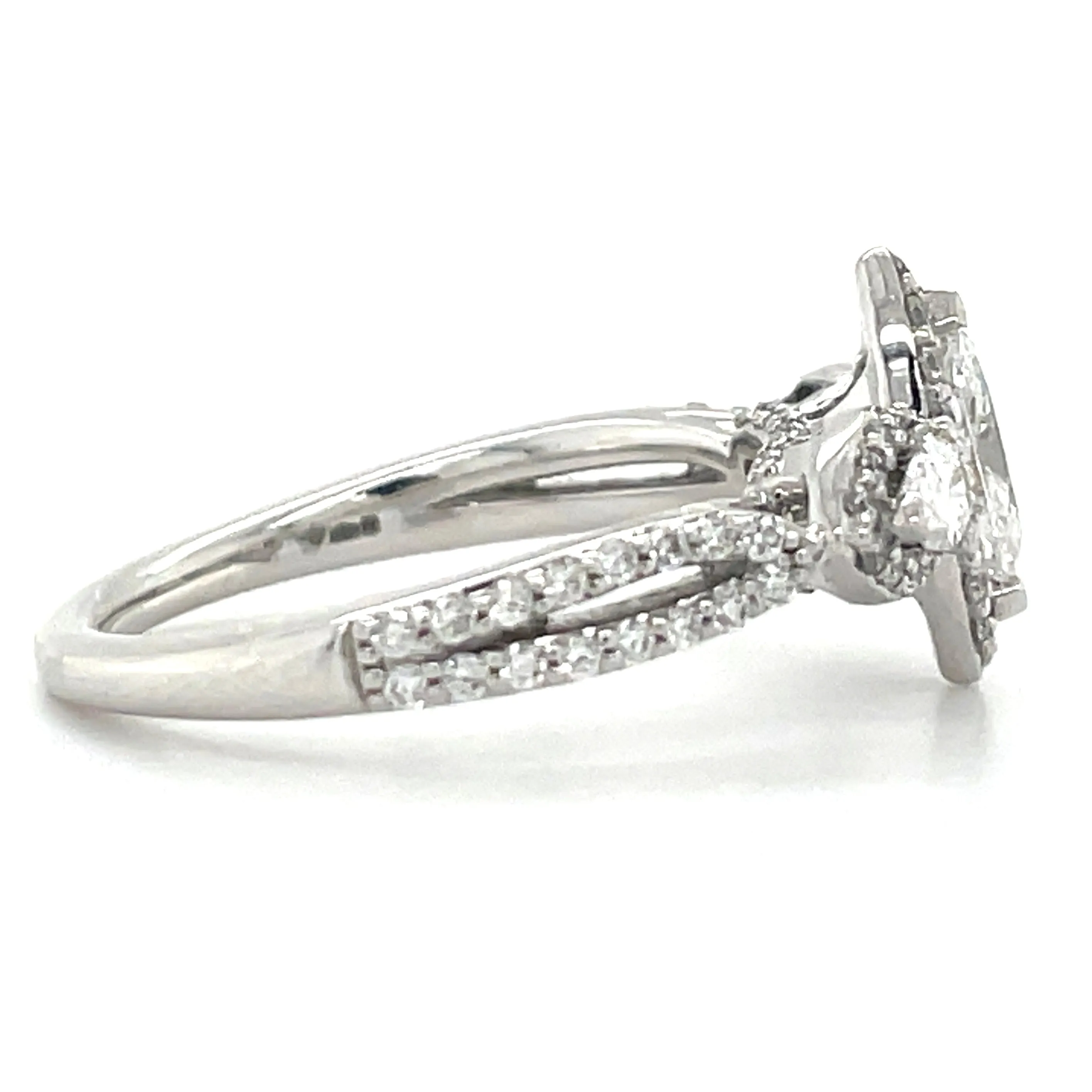 Lexi - Platinum Marquise Earth Grown Diamond Halo Engagement Ring
