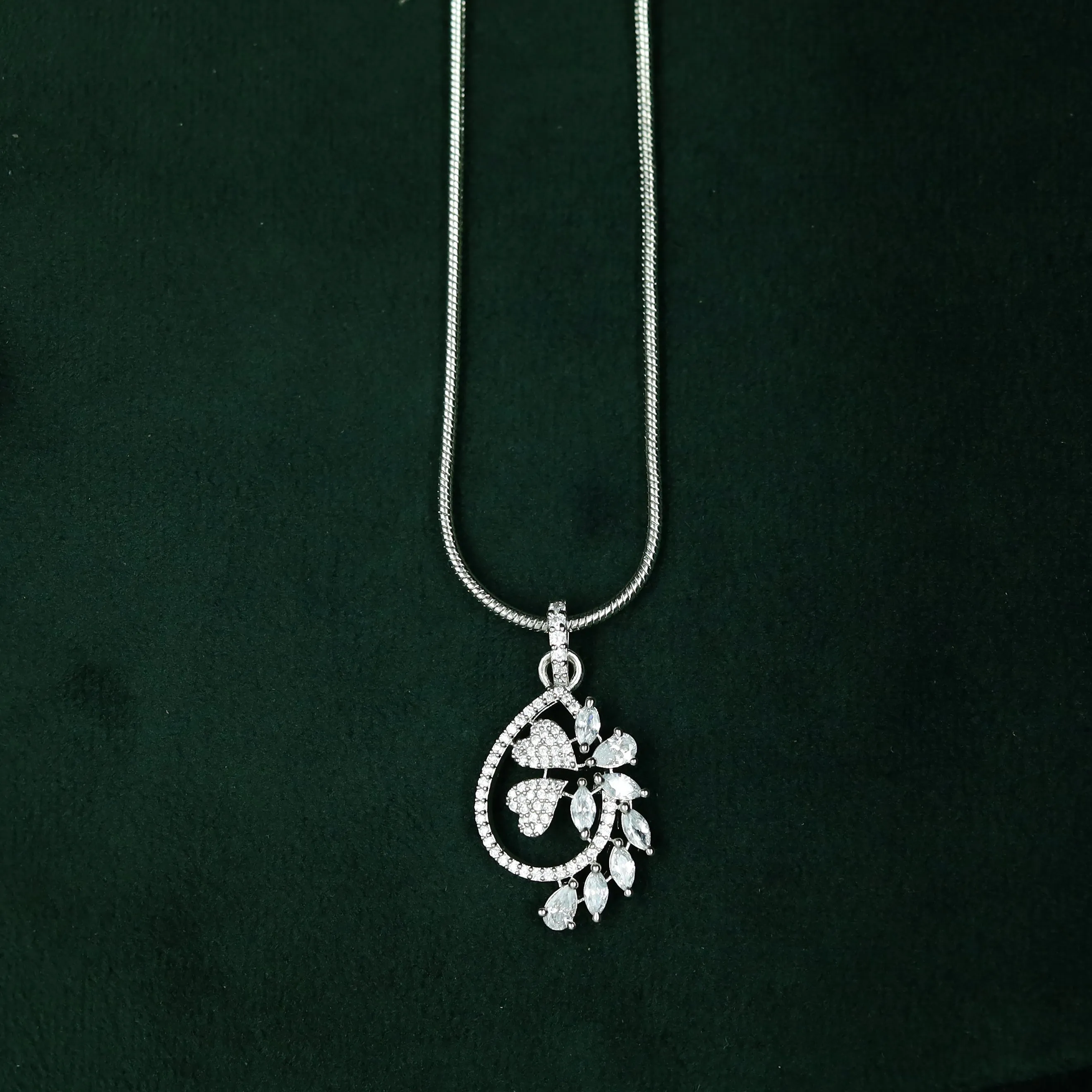 Light Zircon/AD Pendant Set 12886-31