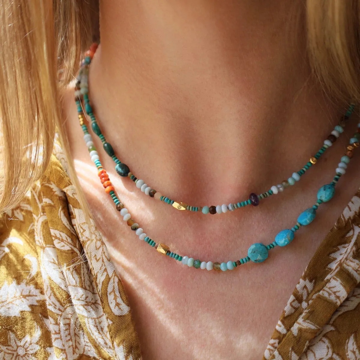 Long Opal Circus Train Necklace